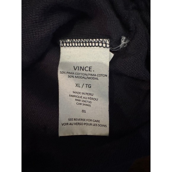 Vince Mens XL Long Sleeve Navy Blue Henley Shirt Casual Modern Top |‎ - Picture 3 of 6